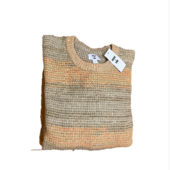 Mode of One Men Sweater Knit Crewneck Mango Sorbet Size L - Picture 2 of 4